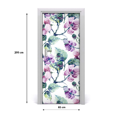 Self-adhesive door veneer Blackberry flowers