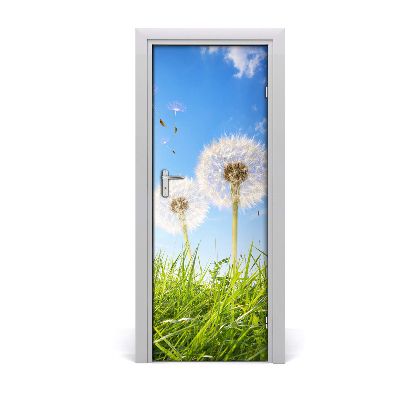 Self-adhesive door sticker Dandelions in the meadow