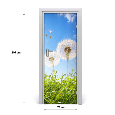 Self-adhesive door sticker Dandelions in the meadow