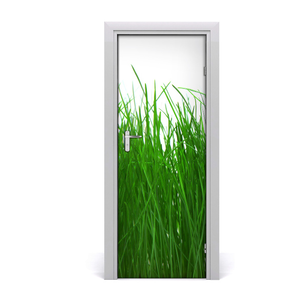 Self-adhesive door sticker On the door grass