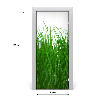 Self-adhesive door sticker On the door grass