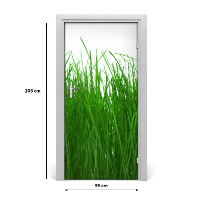 Self-adhesive door sticker On the door grass