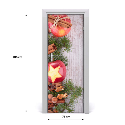 Self-adhesive door sticker Christmas apples