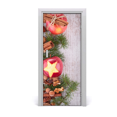 Self-adhesive door sticker Christmas apples