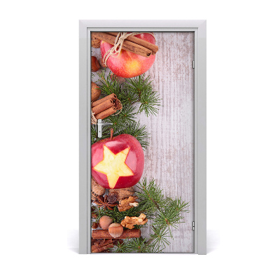 Self-adhesive door sticker Christmas apples