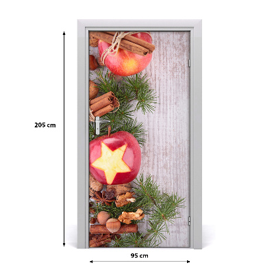 Self-adhesive door sticker Christmas apples