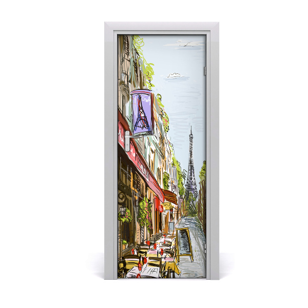 Self-adhesive door wallpaper Eiffel tower