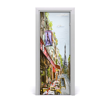 Self-adhesive door wallpaper Eiffel tower