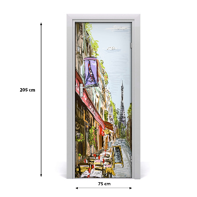 Self-adhesive door wallpaper Eiffel tower