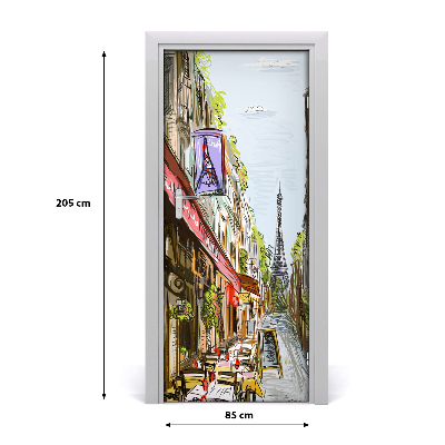 Self-adhesive door wallpaper Eiffel tower