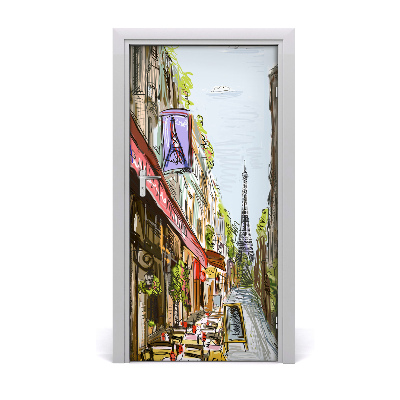 Self-adhesive door wallpaper Eiffel tower