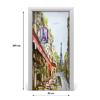 Self-adhesive door wallpaper Eiffel tower