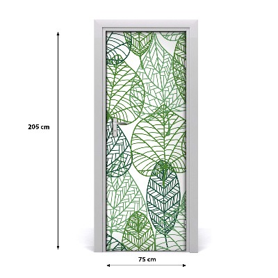 Self-adhesive door wallpaper Leaves