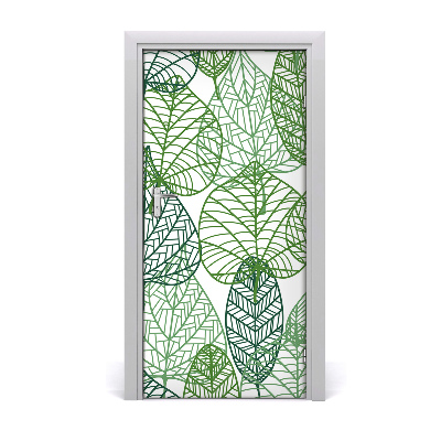 Self-adhesive door wallpaper Leaves