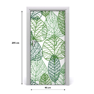 Self-adhesive door wallpaper Leaves