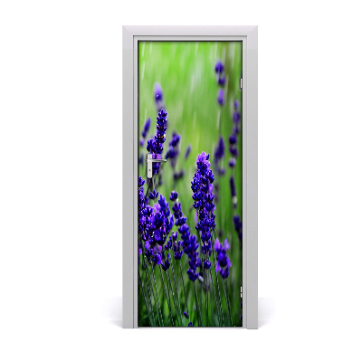 Self-adhesive door sticker Lavender field