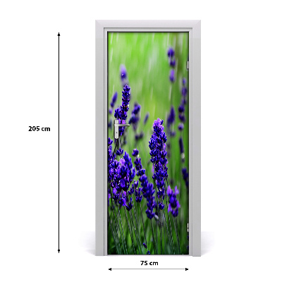 Self-adhesive door sticker Lavender field