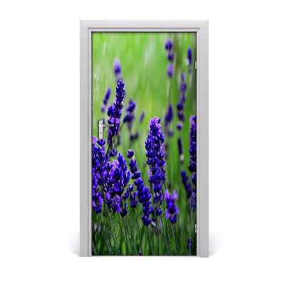 Self-adhesive door sticker Lavender field