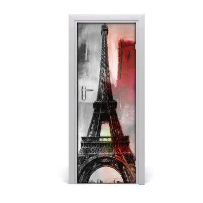 Self-adhesive door wallpaper Eiffel tower