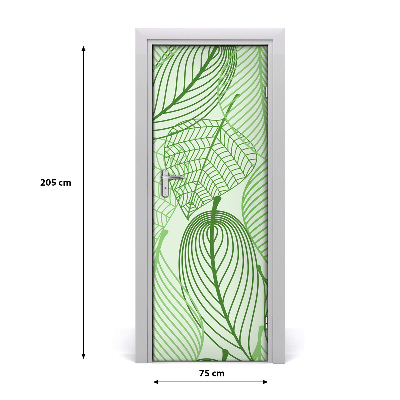 Self-adhesive door veneer Green leaves