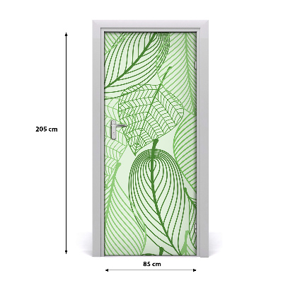 Self-adhesive door veneer Green leaves