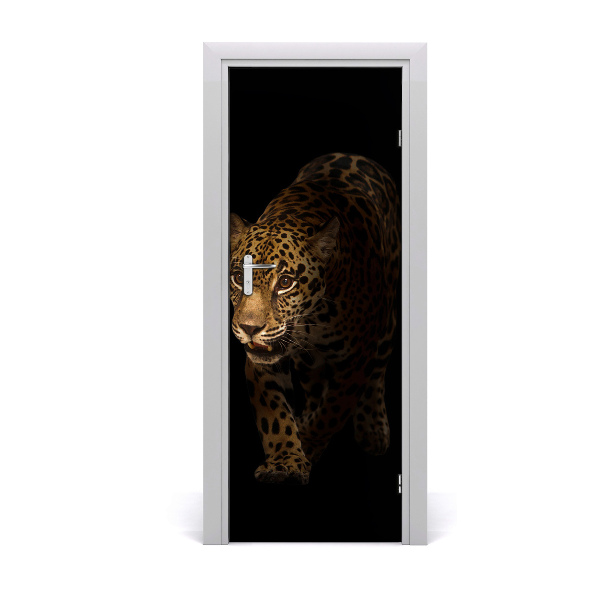 Self-adhesive door sticker Jaguar wall