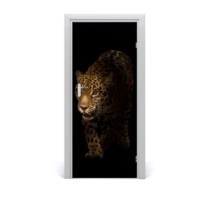 Self-adhesive door sticker Jaguar wall