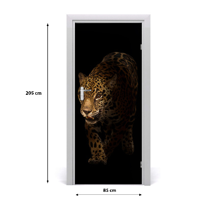 Self-adhesive door sticker Jaguar wall