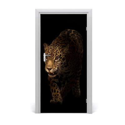 Self-adhesive door sticker Jaguar wall