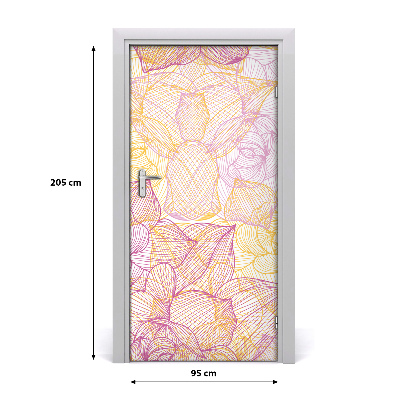 Self-adhesive door wallpaper Flowers