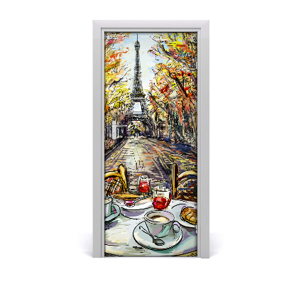 Self-adhesive door wallpaper Breakfast at u