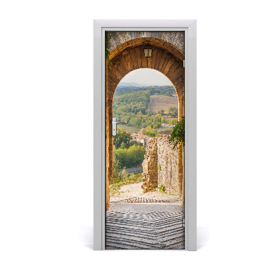 Self-adhesive door wallpaper Tuscany italy