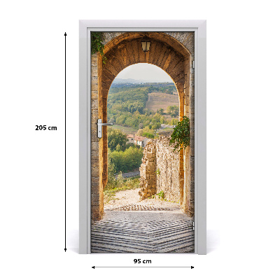 Self-adhesive door wallpaper Tuscany italy