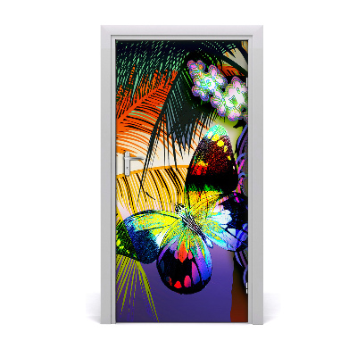 Self-adhesive door sticker Colorful flowers