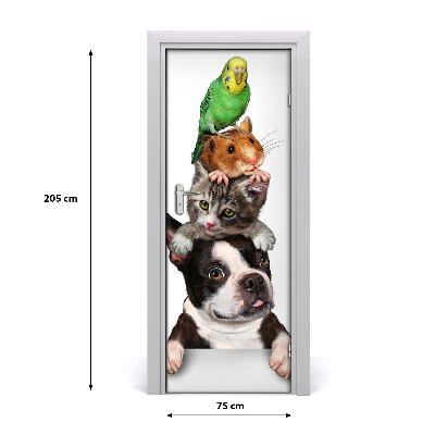 Self-adhesive door sticker Pets