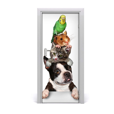 Self-adhesive door sticker Pets