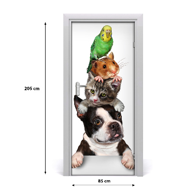 Self-adhesive door sticker Pets