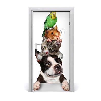 Self-adhesive door sticker Pets