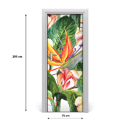 Self-adhesive door veneer Hawaiian pattern