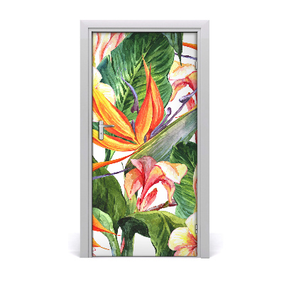 Self-adhesive door veneer Hawaiian pattern