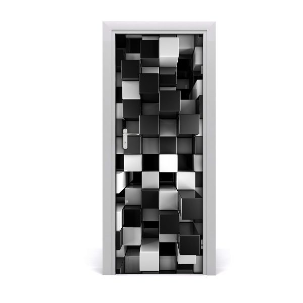 Self-adhesive door sticker Cube abstraction