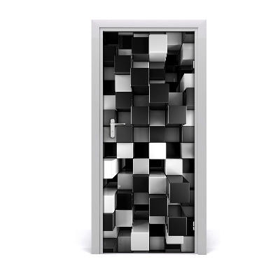 Self-adhesive door sticker Cube abstraction