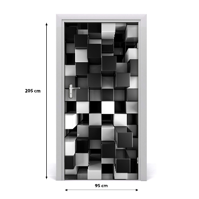 Self-adhesive door sticker Cube abstraction