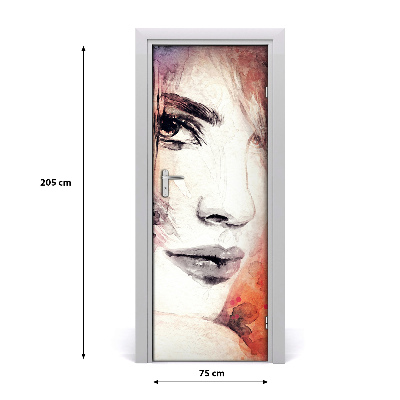 Self-adhesive door sticker Abstraction of a woman