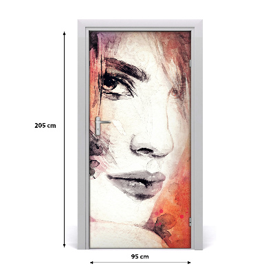 Self-adhesive door sticker Abstraction of a woman