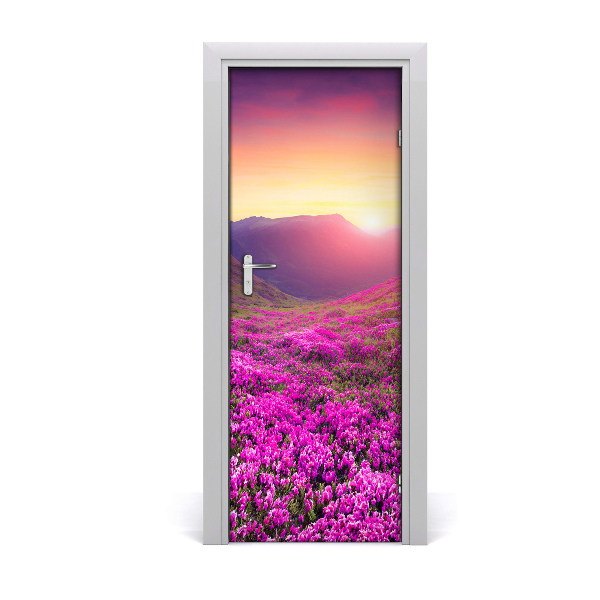 Door wallpaper Rhododendron mountains