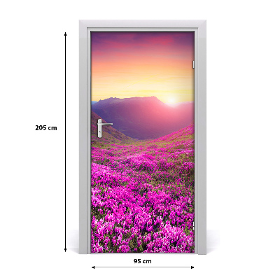 Door wallpaper Rhododendron mountains