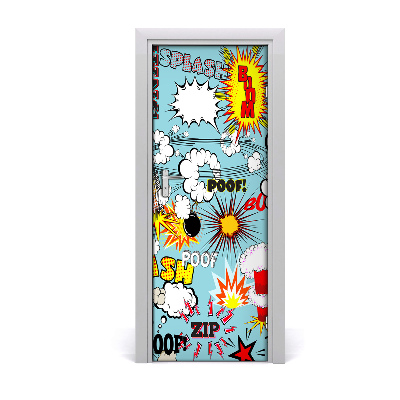 Self-adhesive door wallpaper Comic book