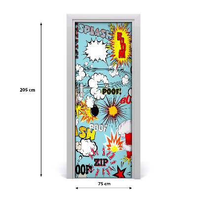 Self-adhesive door wallpaper Comic book