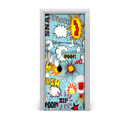 Self-adhesive door wallpaper Comic book